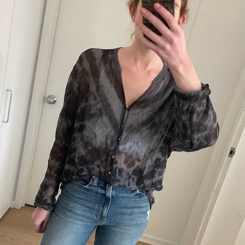 Silk tie dye blouse